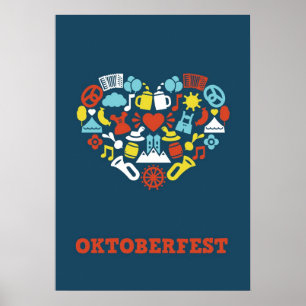 Poster Oktoberfest (bleu) Imprimer