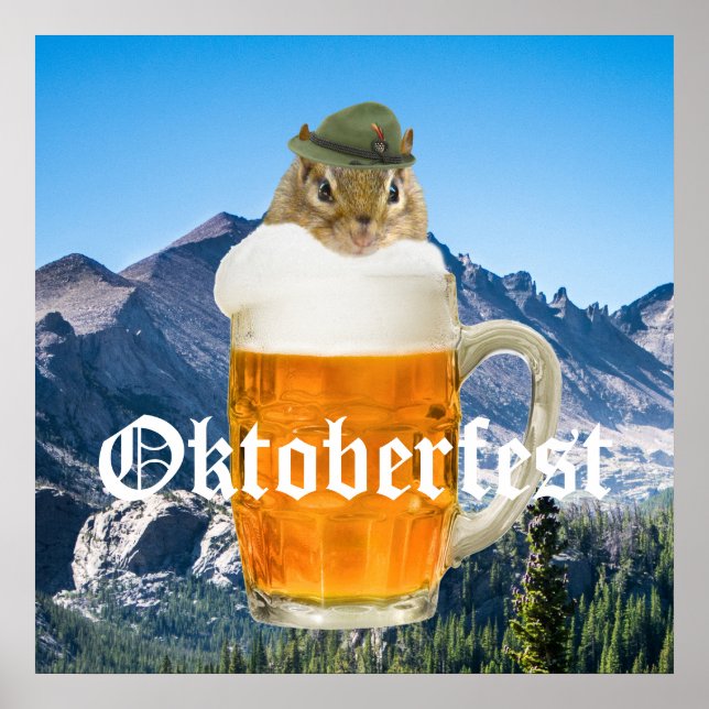 Poster Oktoberfest Fête de la bière fête des animaux (Devant)