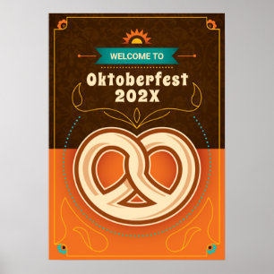 Poster Oktoberfest Pretzel Bienvenue