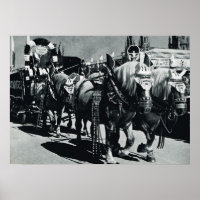 Oktoberfest vintage, Munich, Chevaux de brasserie