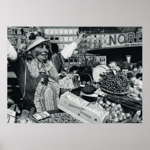 Poster Oktoberfest vintage, Munich, vendeur de fruit du