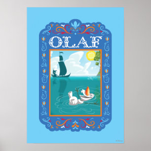 Poster Olaf   Flotter dans l'eau