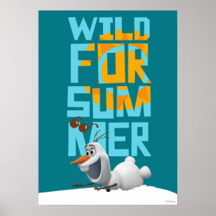 Poster Olaf   Sauvage pour l'été avec cercle orange