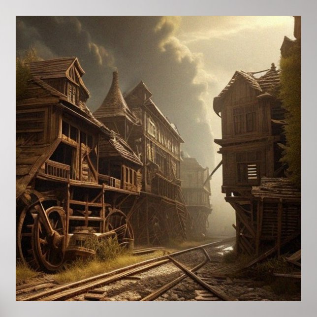 Poster Old Abandon parc ferroviaire belle (Devant)