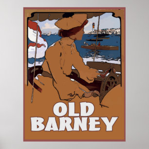 Poster OLD BARNEY, Barnegat Lighthouse Vintage Style