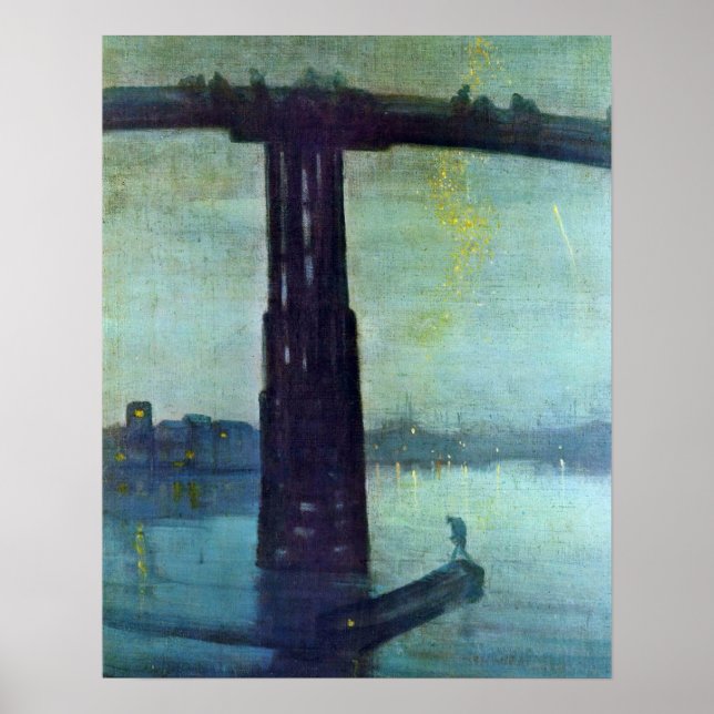 Poster Old Battersea Bridge par James McNeill Whistler (Devant)