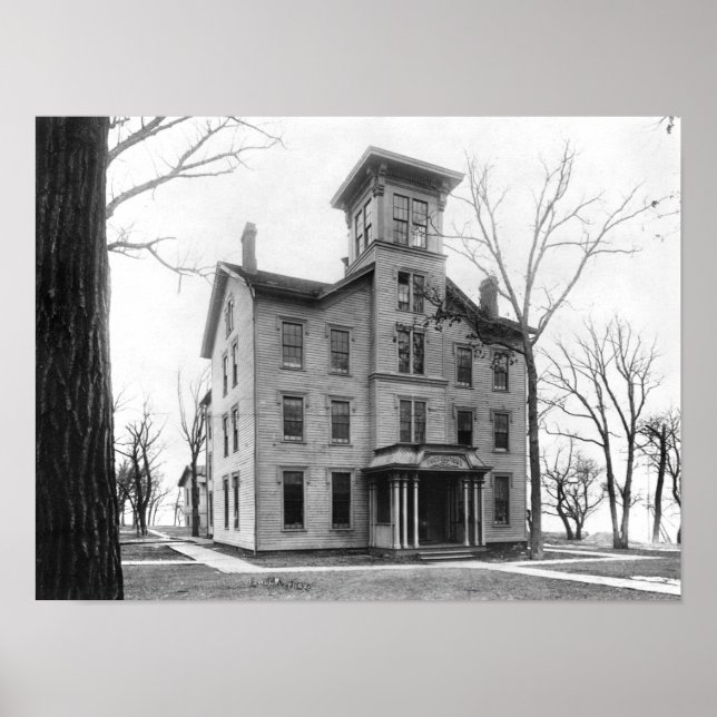 Poster Old College, Evanston, construit en 1855 (Devant)