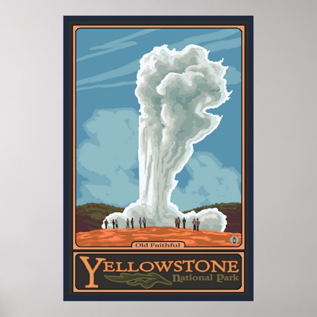 Poster Old Faithful Geyser - Yellowstone Nat'l Park (Devant)