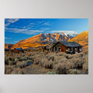 Poster Old Farmhouse Along Hwy 395 In June Lake