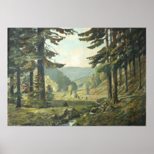 Poster Old German Oil Painting