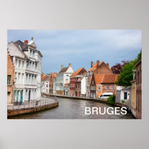 Poster Old houses in Bruges, Belgium
