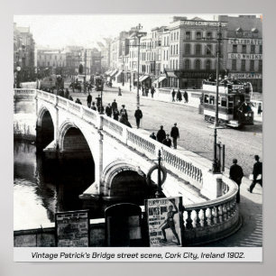 Poster Old Ireland, Patrick's Bridge en 1902, Cork City