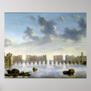 Poster Old London Bridge (pétrole), c.1630