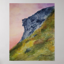 Old Man in the Mountain, NH Aquarelle
