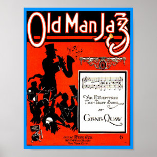 Poster Old Man Jazz Sheet Music pub. Copie de couverture