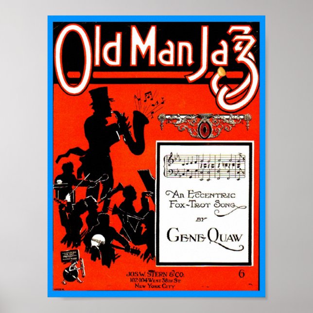 Poster Old Man Jazz Sheet Music pub. Copie de couverture  (Devant)