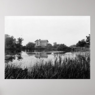 Poster Old Mill à la gare