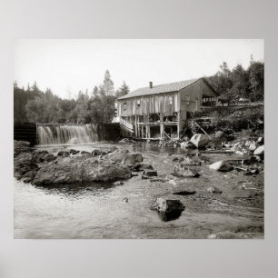 Poster Old Mill dans les Adirondacks, 1903. Photo vintage