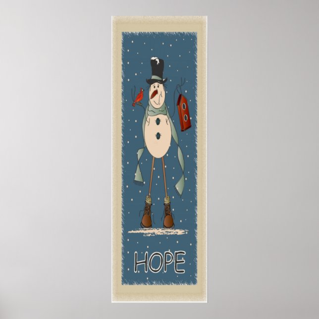 Poster Old Mode Hope Snowman | Noël (Devant)