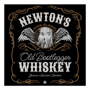 Poster Old Moonshine Whiskey Étiquette AJOUTER PHOTO Nom