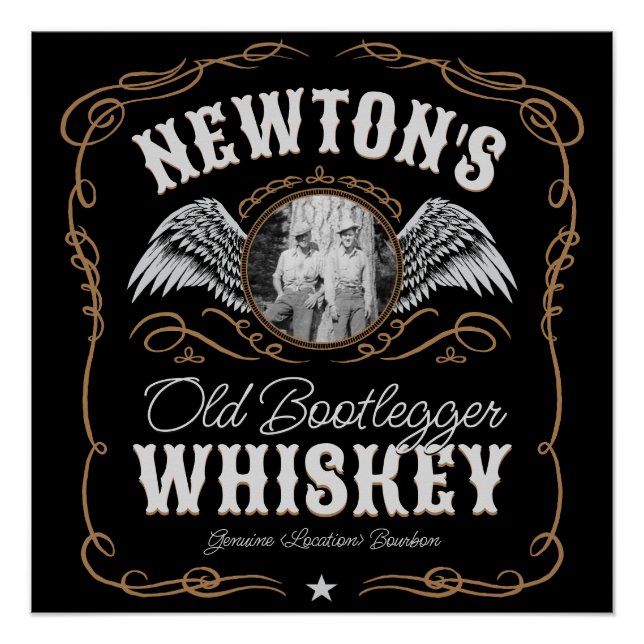 Poster Old Moonshine Whiskey Étiquette AJOUTER PHOTO Nom  (Devant)