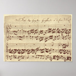 Poster Old Music Notes - Bach Music Sheet