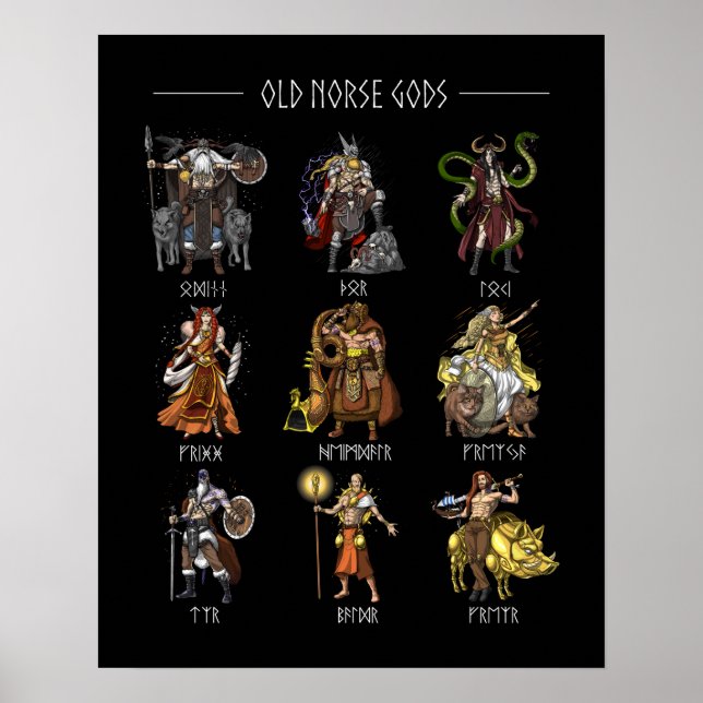 Poster Old Norse Gods (Devant)