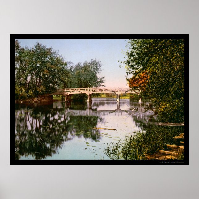 Poster Old North Bridge Concord, MA 1900 (Devant)