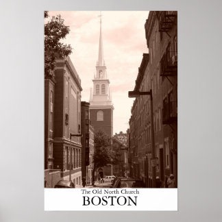 Poster Old North Church à Boston, Massachusetts