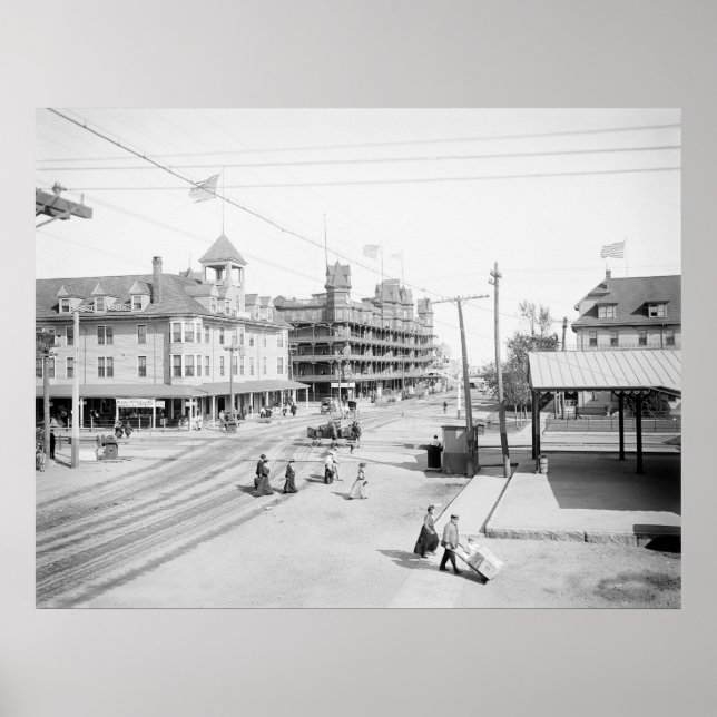 Poster Old Orchard Beach Hotels, 1904 (Devant)