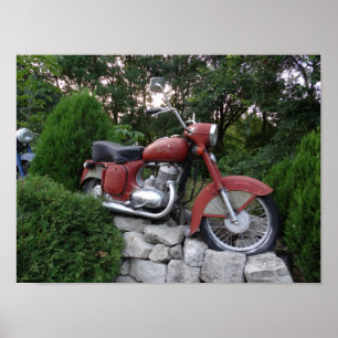 Poster Old Red Motorbike