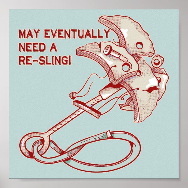 Poster Old Rock escalade cam drôle (Devant)