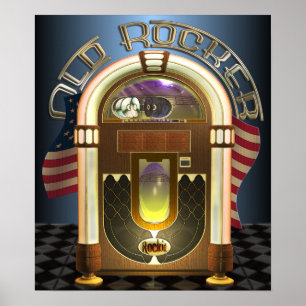 Poster Old Rocker Jukebox