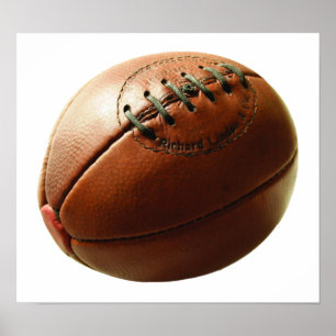 Poster Old Rugby Ball Print