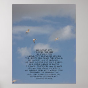 POSTER OLD SAILOR BOY POEM ON PHOTOGRAPH