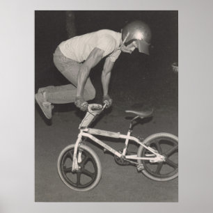 Poster Old school BMX freestyle rider, 1986