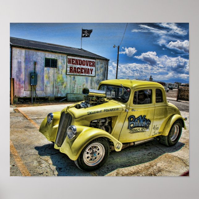 Poster Old School Willys Race Coupe (Devant)