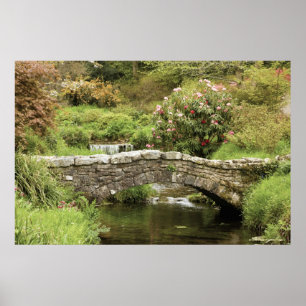 Poster Old Stone Bridge En Face D'Un Ruisseau Dans Le Par