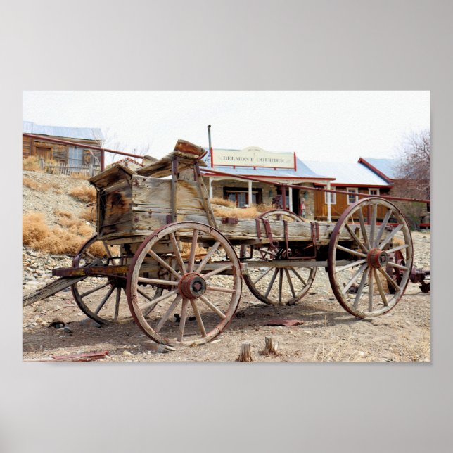 Poster Old Wagon à Belmont Ghost Town, Centre du Nevada (Devant)