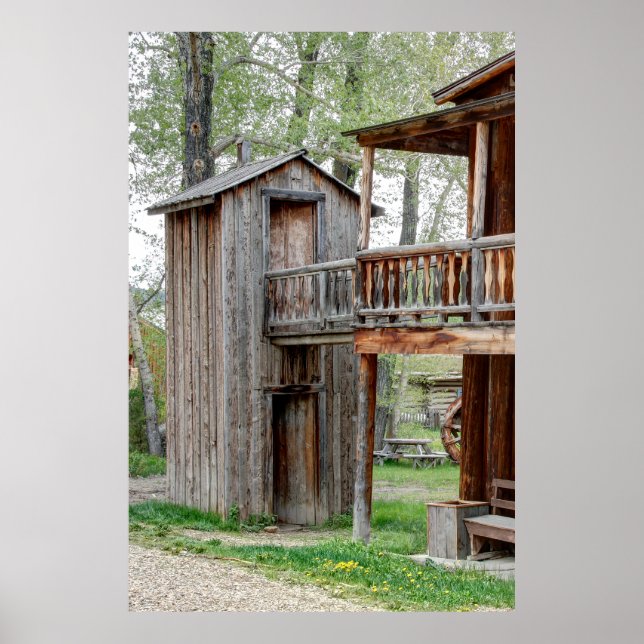Poster Old West 2 Story Montana Outhouse (Devant)