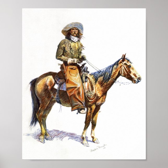 Poster Old West Arizona Horse & Cowboy Art Imprimer Poste (Devant)