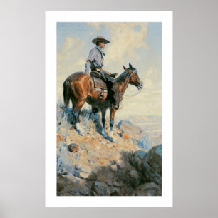 Poster Old West Cowboy of the Plains Art Imprimer l'affic