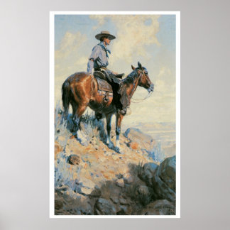 Poster Old West Cowboy of the Plains Art Imprimer l'affic