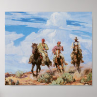 Old West Cowboys Art Vintage Imprimer l'affiche