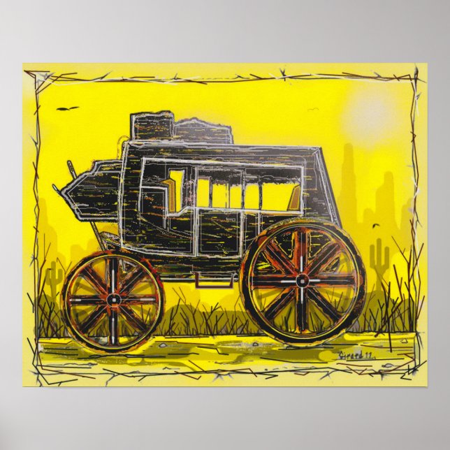 Poster Old West Stagecoach (Devant)