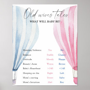 Poster Old Wives Tales Gender Reveve Board