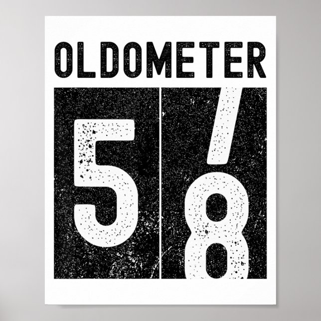 Poster Oldometer 58th Birthday Funny Retro Turning 58 Yea (Devant)