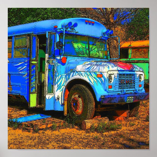 Poster Ol'hippy Bus (Devant)
