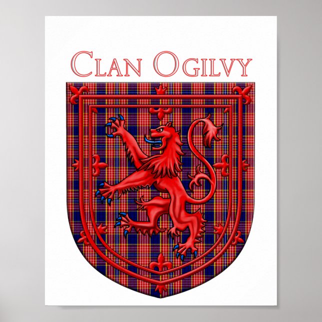 Poster Oliphant Tartan Scottish Plaid Lion Rampant (Devant)