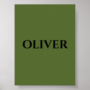 Poster Olive Green et minimaliste Nom noir